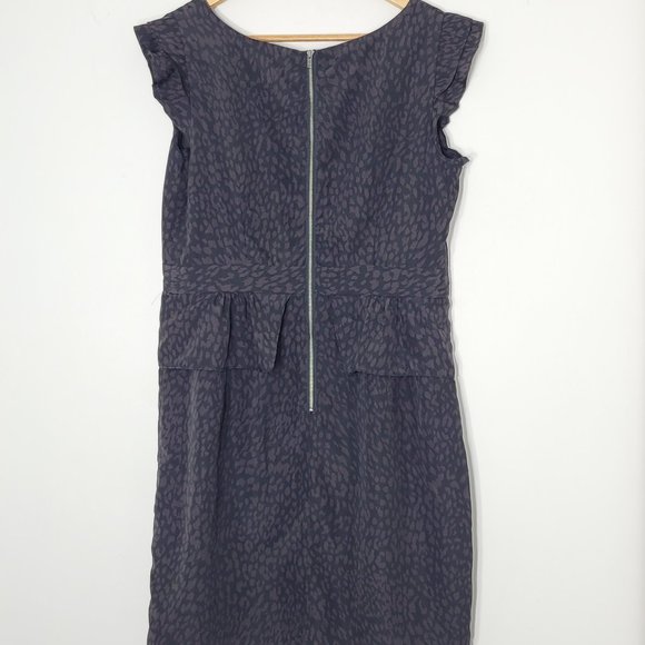 Chic Par Jacob Black Brown Animal Print V-Neck Sleeveless Dress Zipper Size 12 - Picture 3 of 10